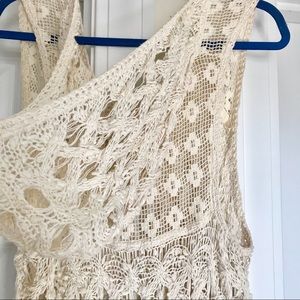 Free People Sleeveless Crochet Top Piece
